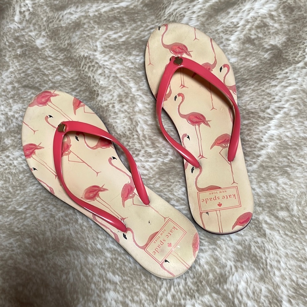 Kate Spade Flamingo Flip Flops - Picture 2 of 5